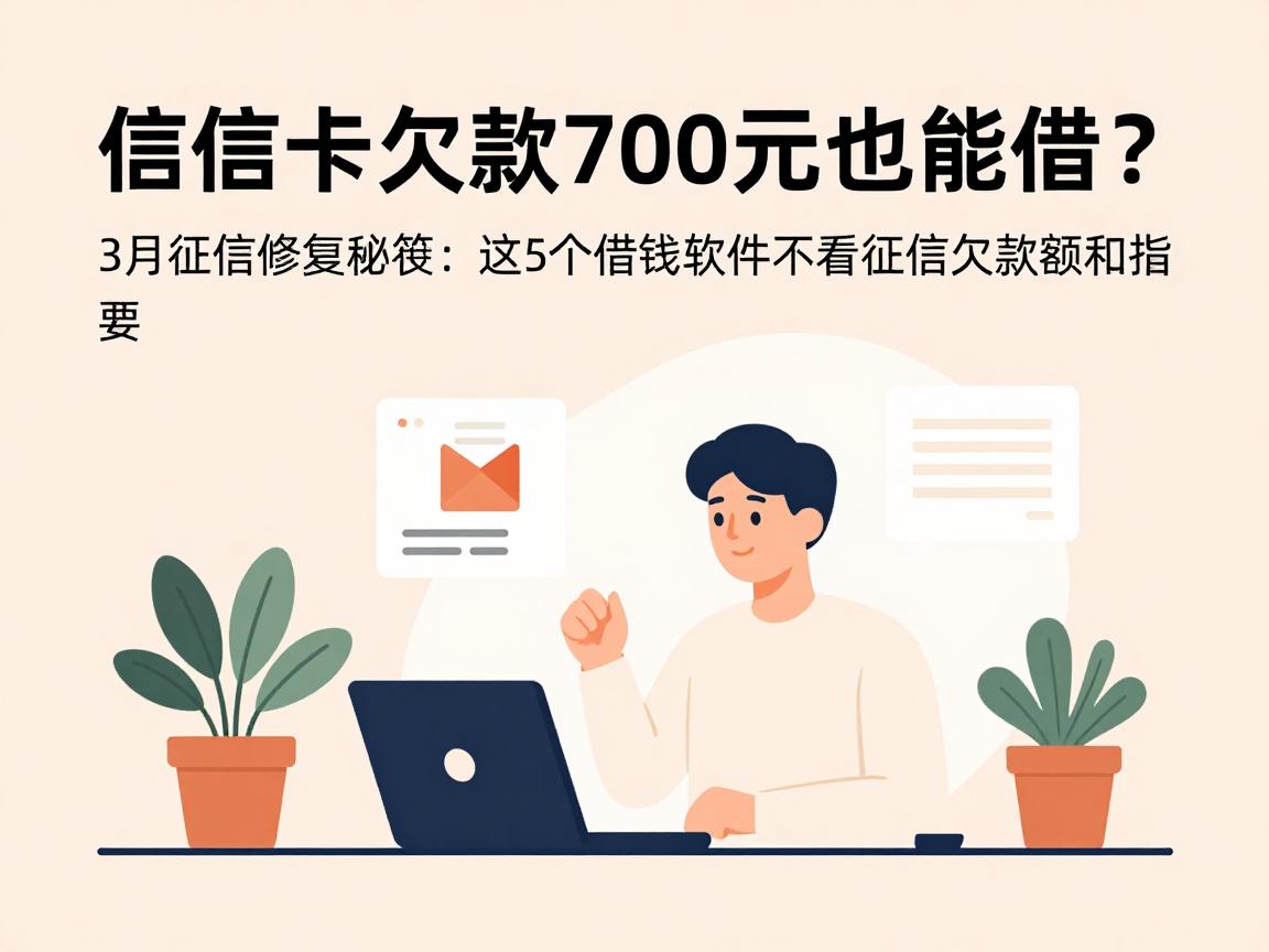 信用卡欠款7000元也能借?3月征信修复秘笈:这5个借钱软件不看征信欠款金额