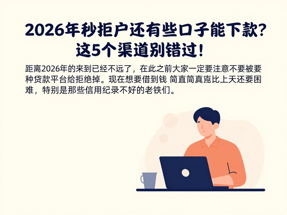 2026年秒拒户还有哪些口子能下款?这5个渠道别错过!