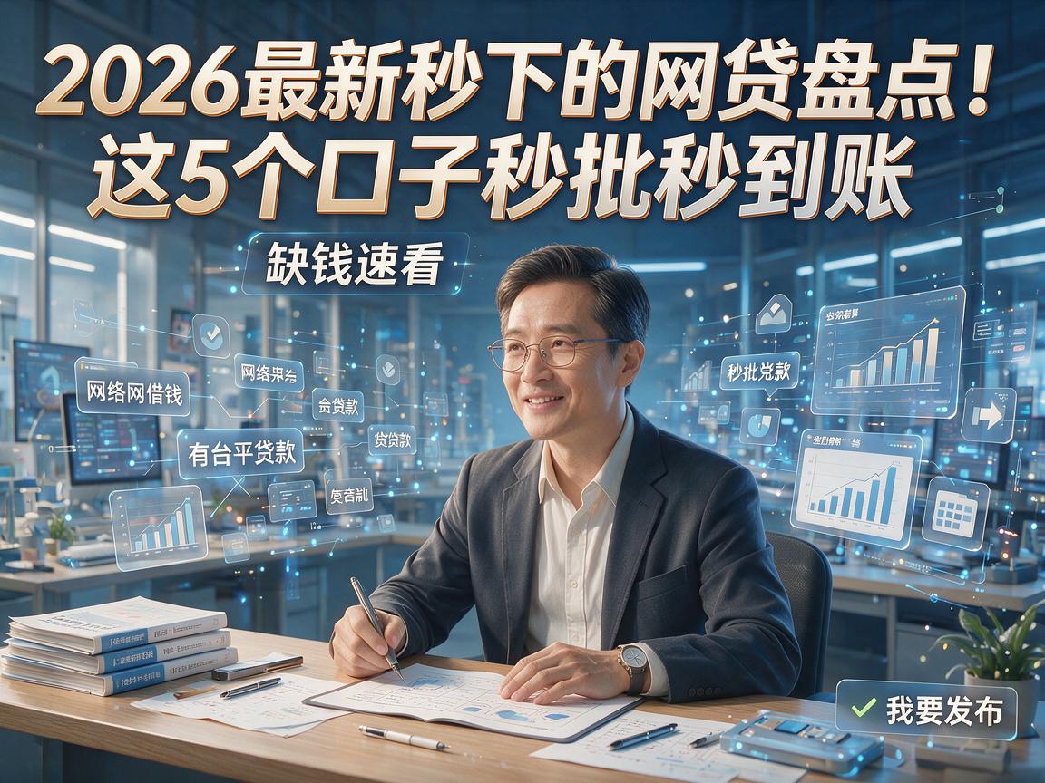 2026最新秒下的网贷盘点！这5个口子秒批秒到账，缺钱速看！