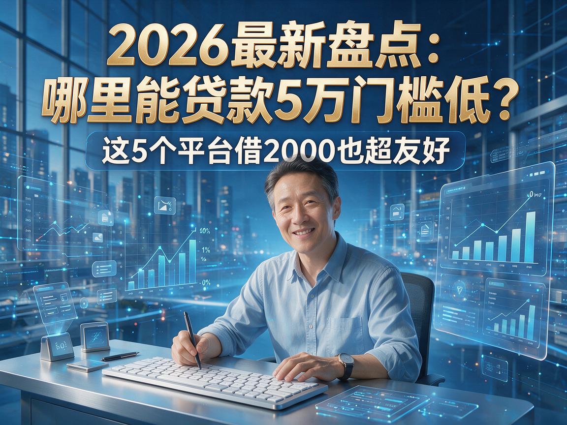 2026最新盘点：哪里能贷款5万门槛低？这5个平台借2000也超友好