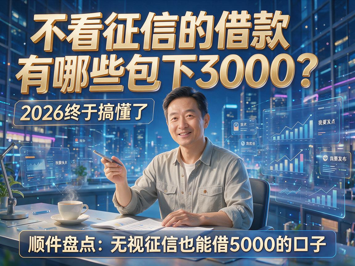 不看征信的借款有哪些包下3000？2026终于搞懂了，顺便盘点无视征信也能借5000的口子！