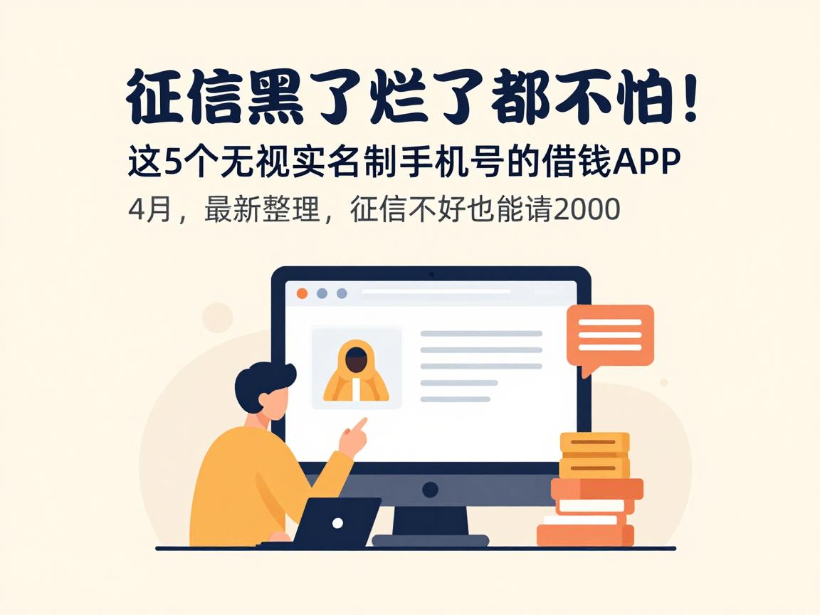 征信黑了烂了都不怕！这5个无视实名制手机号的借钱APP，4月最新整理，征信不好也能申请2000