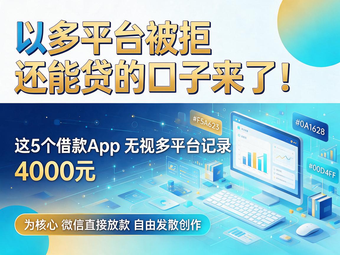 多平台被拒还能贷的口子来了！这5个借款App无视多平台记录，4000元微信直接放款