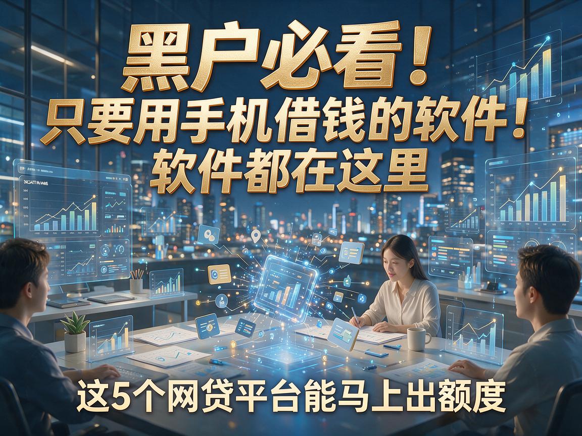 黑户必看！只要用手机借钱的软件都在这里，这5个网贷平台能马上出额度
