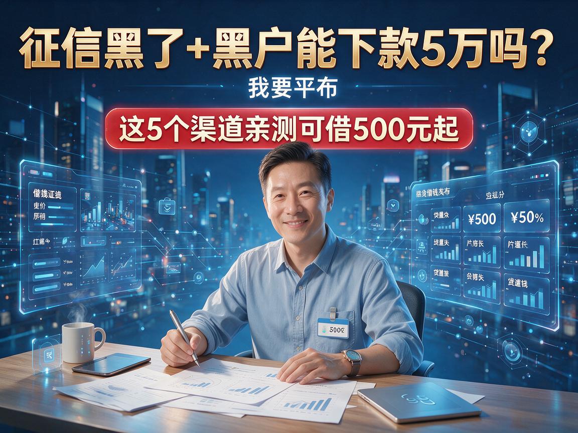 征信黑了+黑户能下款5万吗?这5个渠道亲测可借500元起!