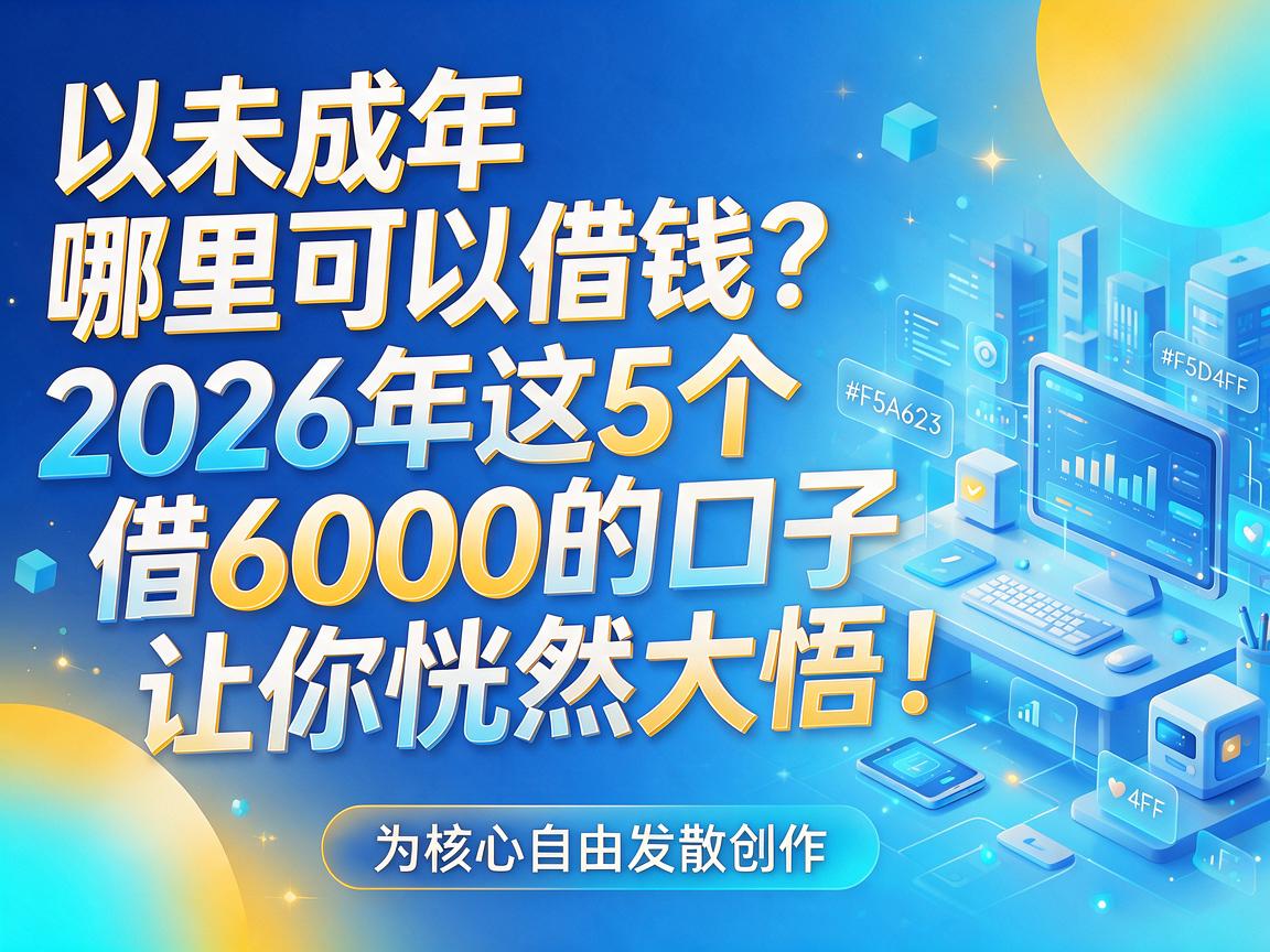 未成年哪里可以借钱?2026年这5个借6000的口子让你恍然大悟!