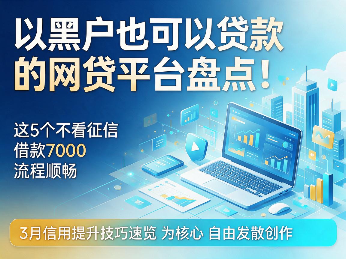 黑户也可以贷款的网贷平台盘点！这5个不看征信、借款7000流程顺畅，3月信用提升技巧速览