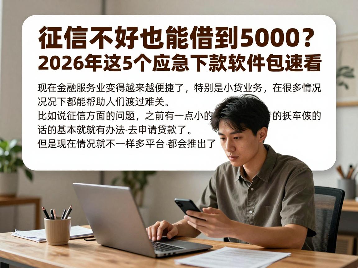征信不好也能借到5000？2026年这5个应急下款软件包速看