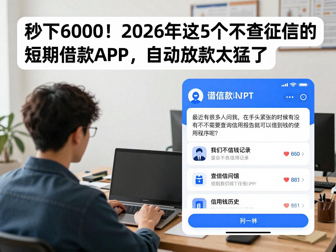 秒下6000！2026年这5个不查征信的短期借款APP，自动放款太猛了