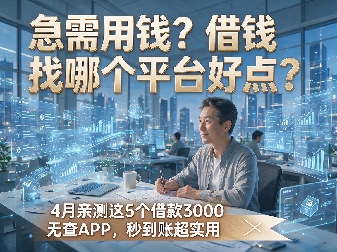 急需用钱？借钱找哪个平台好点？4月亲测这5个借款3000无查APP，秒到账超实用！