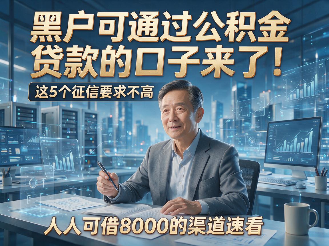 黑户可通过公积金贷款的口子来了！这5个征信要求不高、人人可借8000的渠道速看