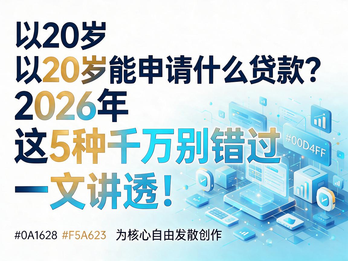 20岁能申请什么贷款？2026年这5种千万别错过，一文讲透！