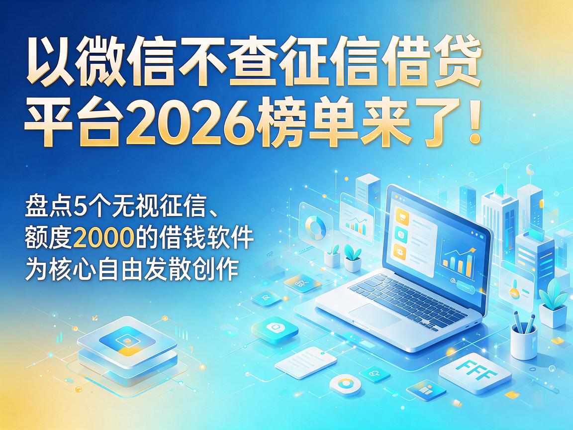 微信不查征信借贷平台2026榜单来了！盘点5个无视征信、额度2000的借钱软件