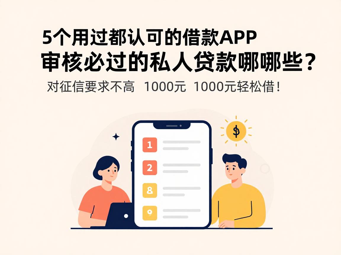 5个用过都认可的借款APP，审核必过的私人贷款有哪些？对征信要求不高，1000元轻松借！