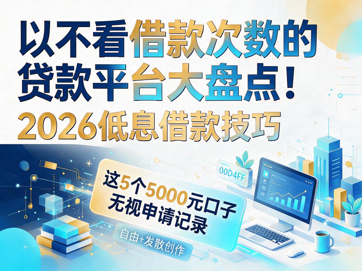 不看借款次数的贷款平台大盘点!2026低息借款技巧,这5个5000元口子无视申请记录