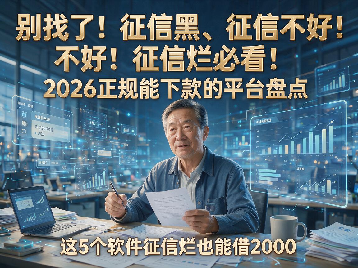 别找了！征信黑、征信不好、征信烂必看：2026正规能下款的平台盘点，这5个软件征信烂也能借2000