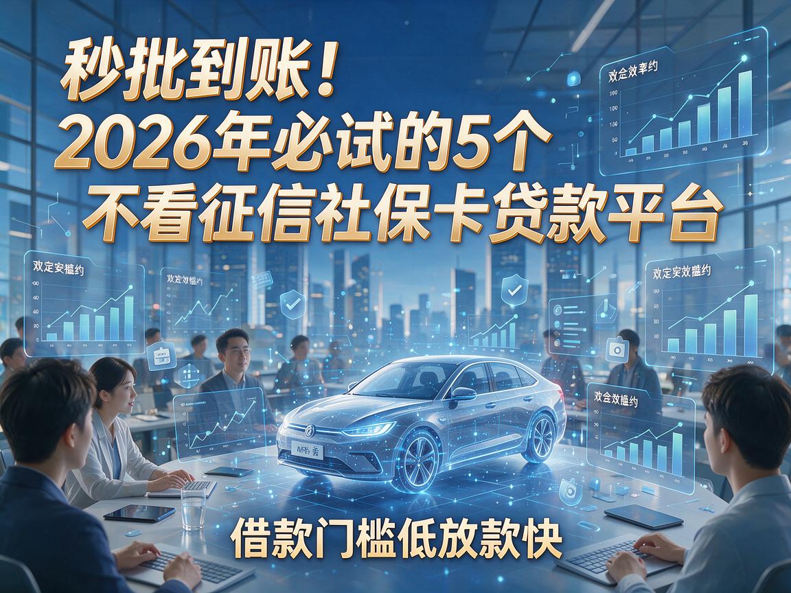 秒批到账！2026年必试的5个不看征信社保卡贷款平台，借款门槛低放款快
