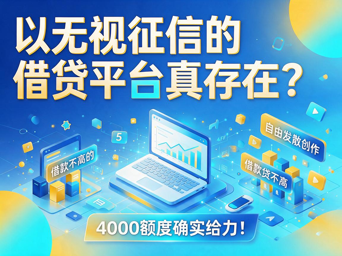 无视征信的借贷平台真存在?这5个对征信要求不高的借款平台,4000额度确实给力!