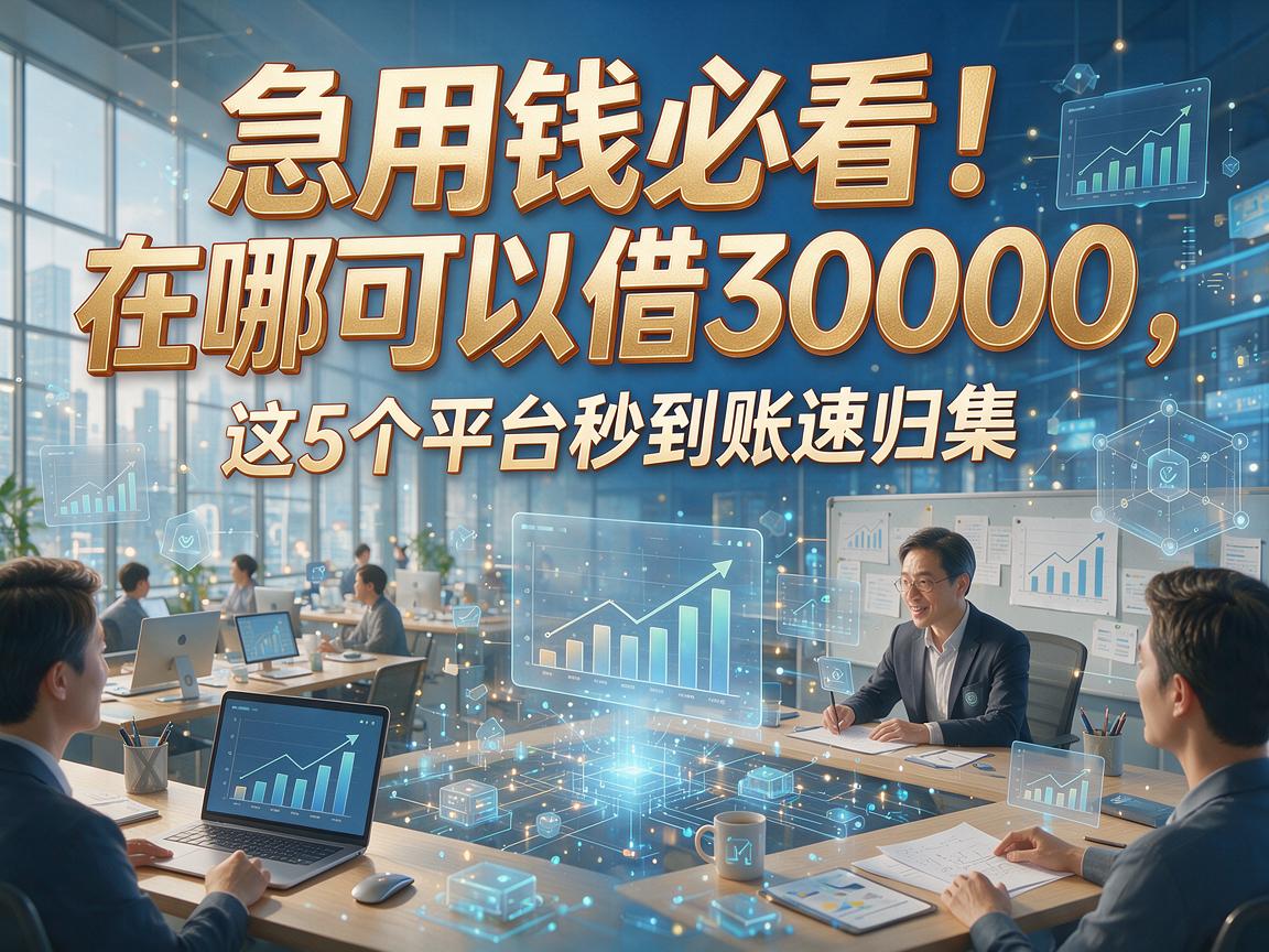 急用钱必看！在哪可以借30000，这5个平台秒到账速归集！