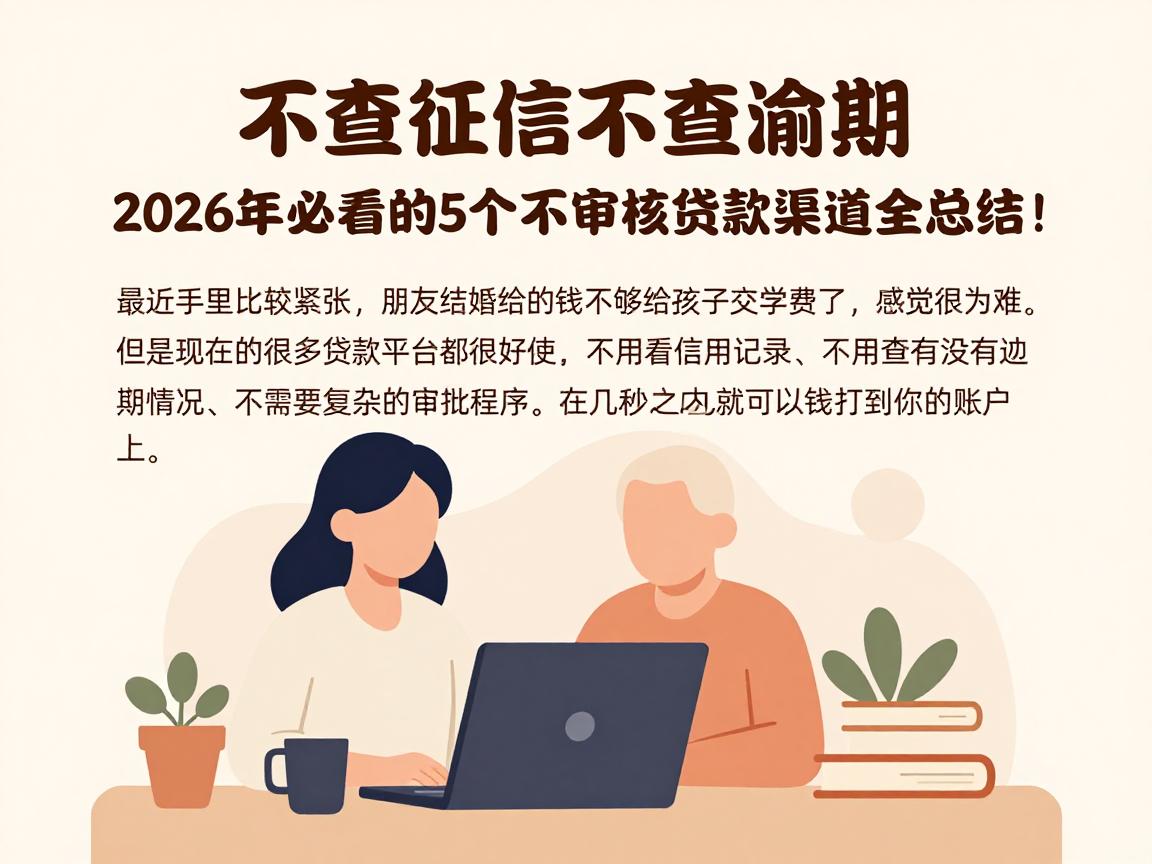 不查征信不查逾期，2026年必看的5个不审核贷款渠道全总结！
