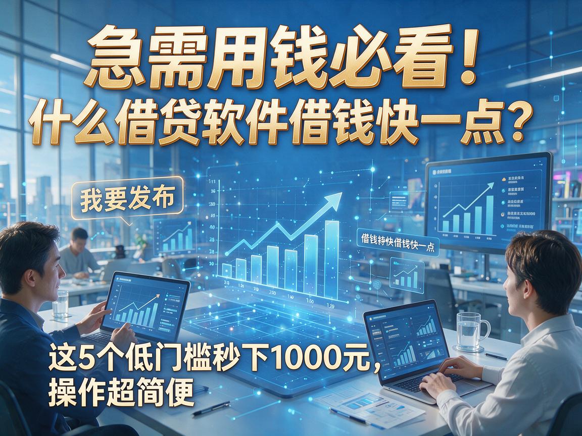 急需用钱必看！什么借贷软件借钱快一点？这5个低门槛秒下1000元，操作超简便