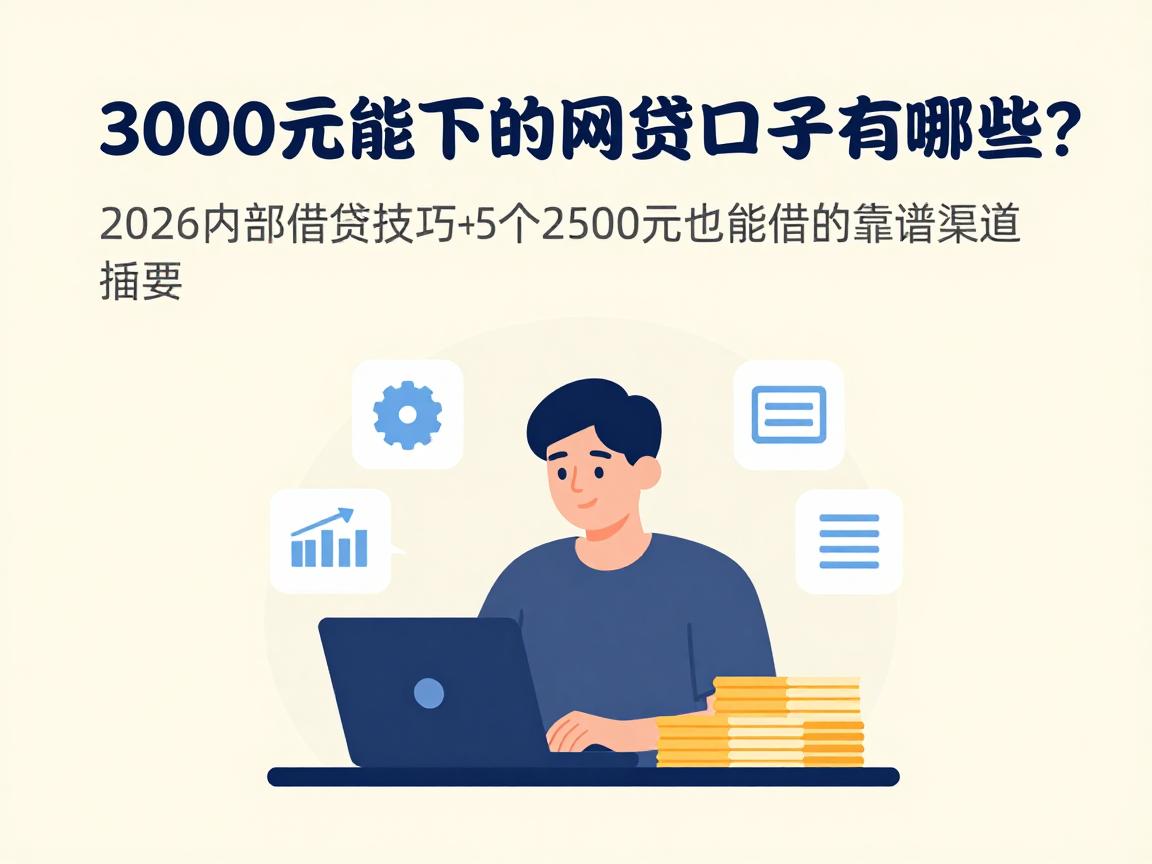 3000元能下的网贷口子有哪些？2026内部借贷技巧+5个2500元也能借的靠谱渠道整理