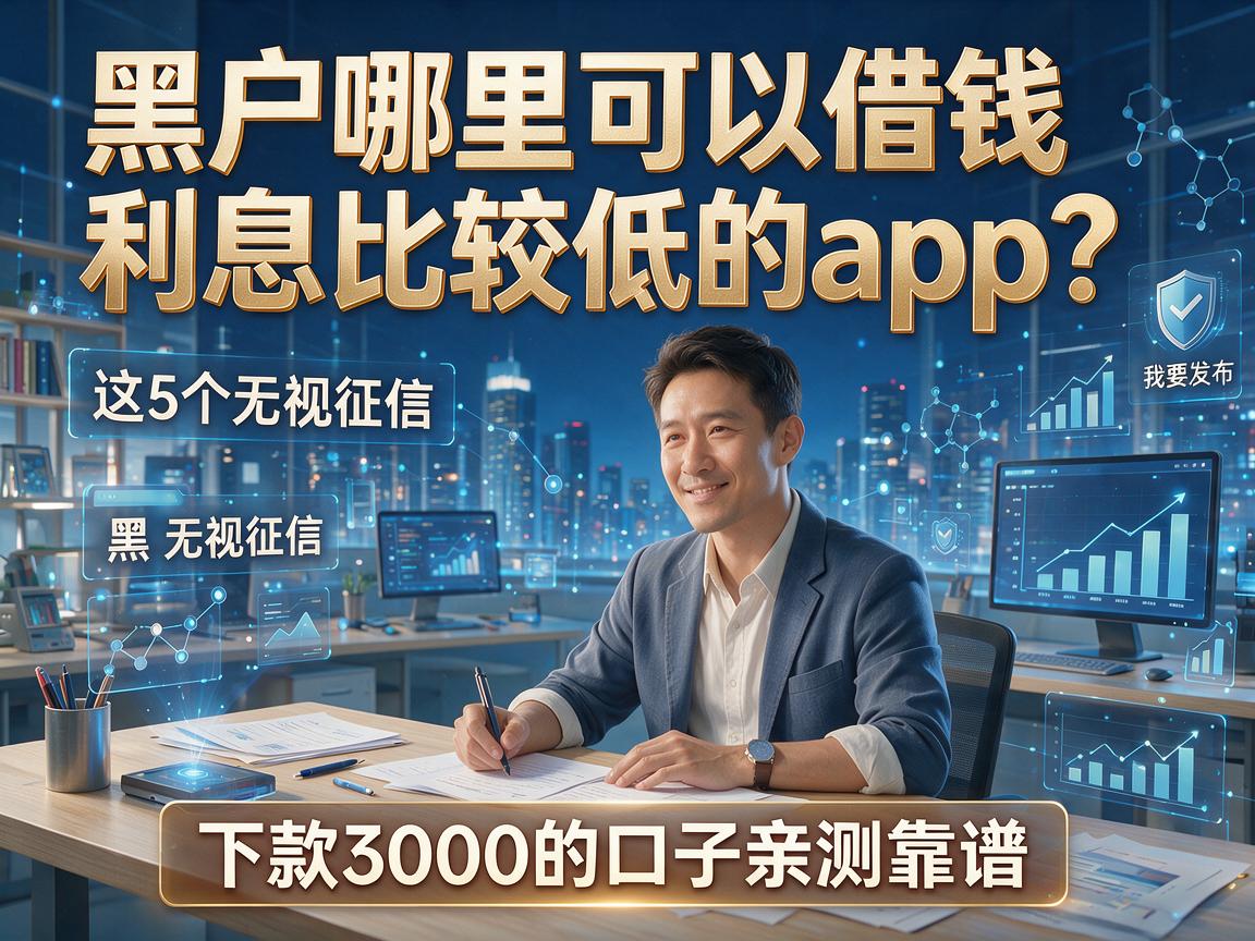 黑户哪里可以借钱利息比较低的app？这5个无视征信、下款3000的口子亲测靠谱