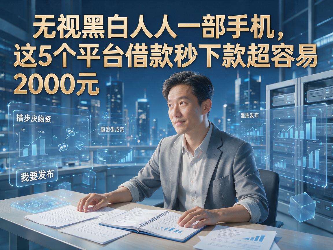 无视黑白人人一部手机，这5个平台借款2000元秒下款超容易