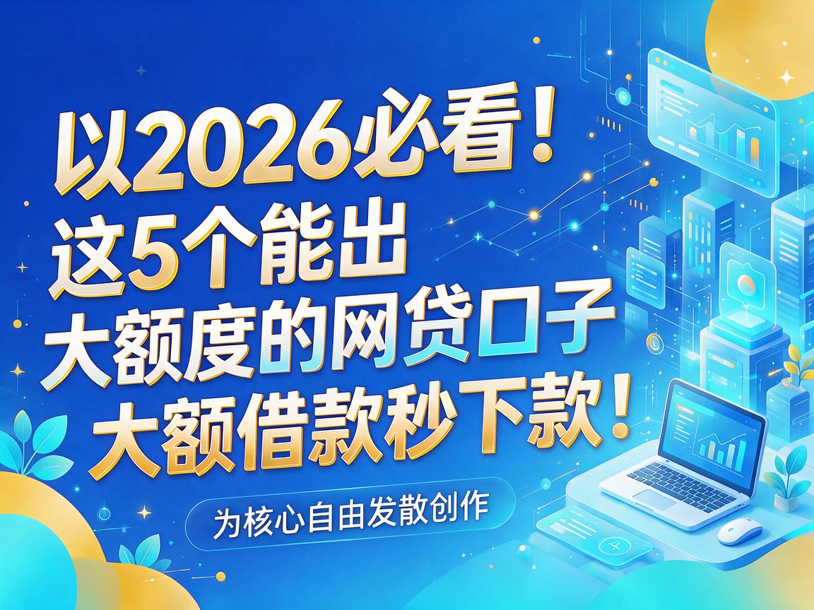 2026必看!这5个能出大额度的网贷口子,大额借款秒下款!
