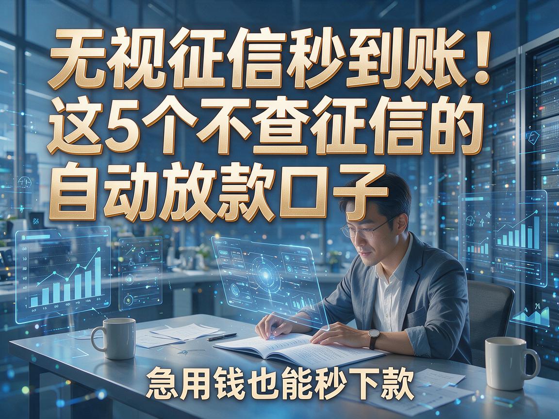 无视征信秒到账!这5个不查征信的自动放款口子,急用钱也能秒下款