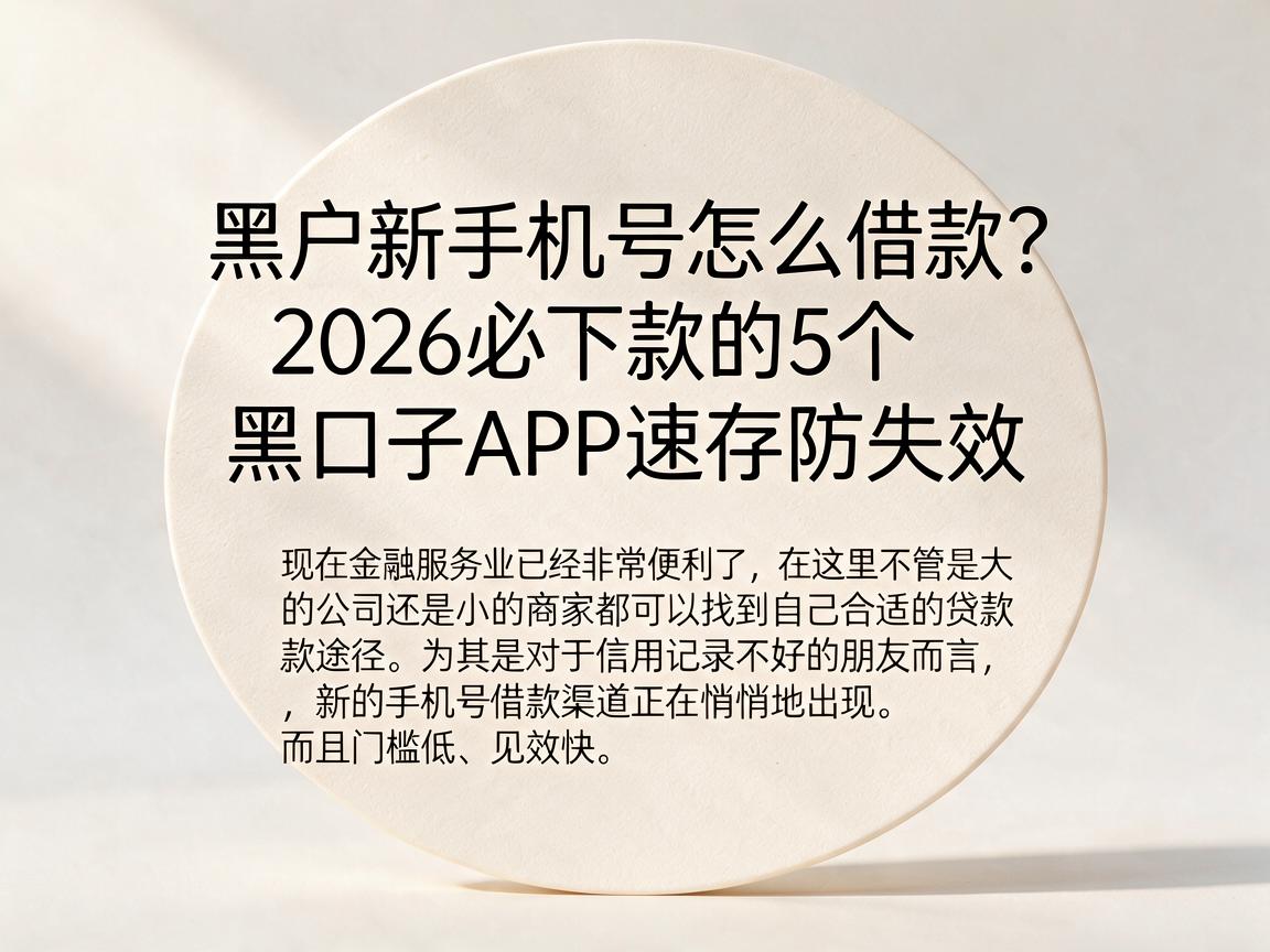 黑户新手机号怎么借款?2026必下款的5个黑口子APP速存防失效