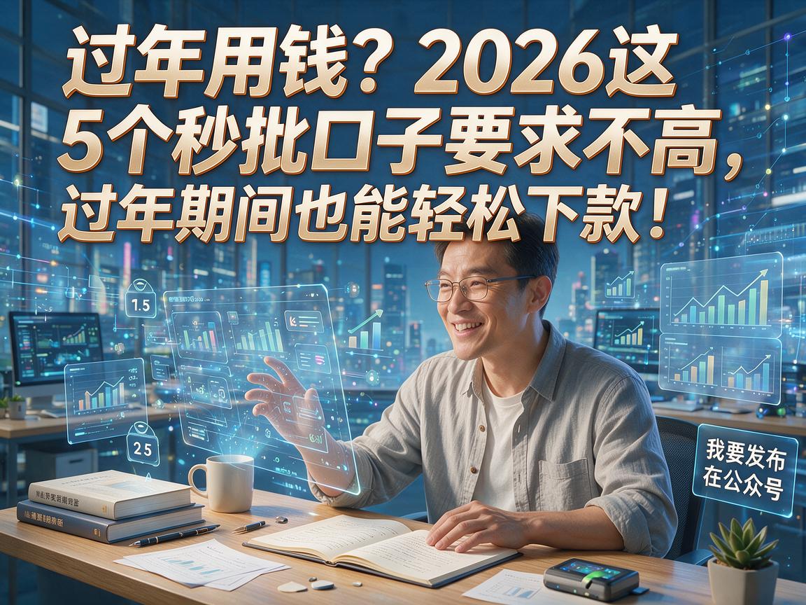 过年用钱？2026这5个秒批口子要求不高，过年期间也能轻松下款！
