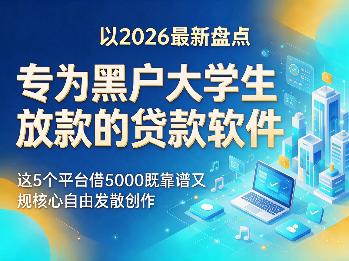 2026最新盘点：专为黑户大学生放款的贷款软件，这5个平台借5000既靠谱又规范