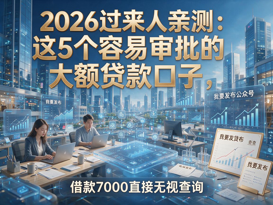 2026过来人亲测：这5个容易审批的大额贷款口子，借款7000直接无视查询！