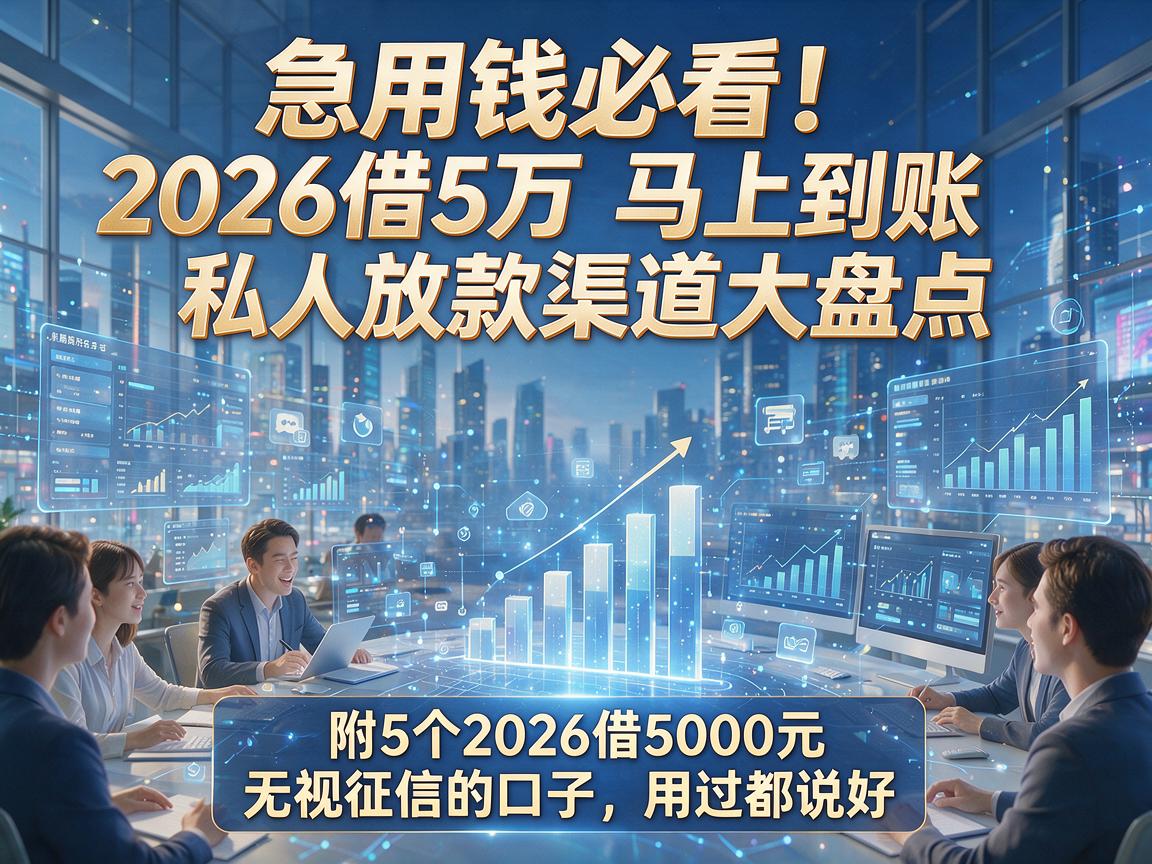 急用钱必看!2026借5万马上到账私人放款渠道大盘点,附5个2026借5000元无视征信的口子,用过都说好