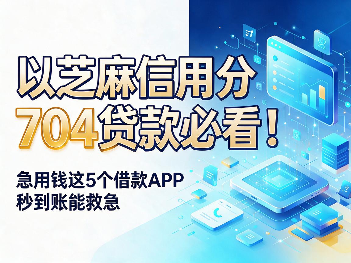 芝麻信用分704贷款必看！急用钱这5个借款APP秒到账能救急