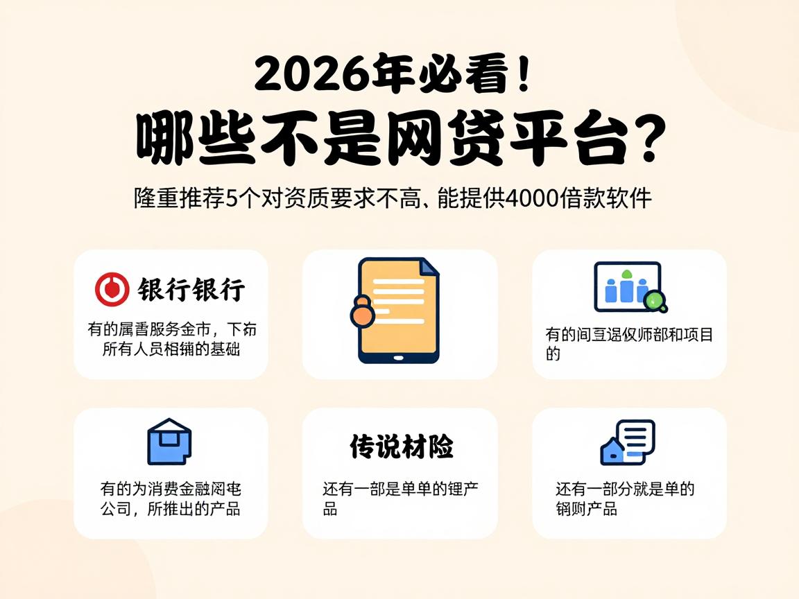 2026年必看！哪些不是网贷平台？隆重推荐5个对资质要求不高、能提供4000借款的软件