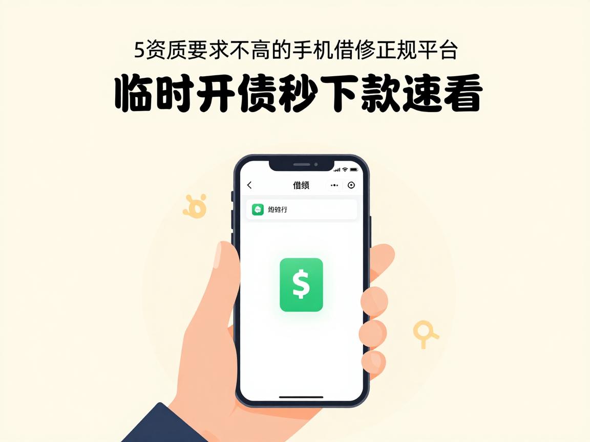 5个对资质要求不高的手机借钱正规平台,临时开销秒下款速看