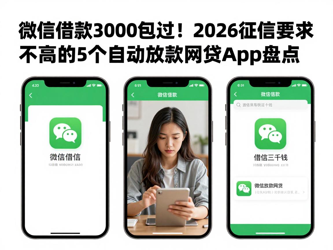 微信借款3000包过！2026征信要求不高的5个自动放款网贷App盘点