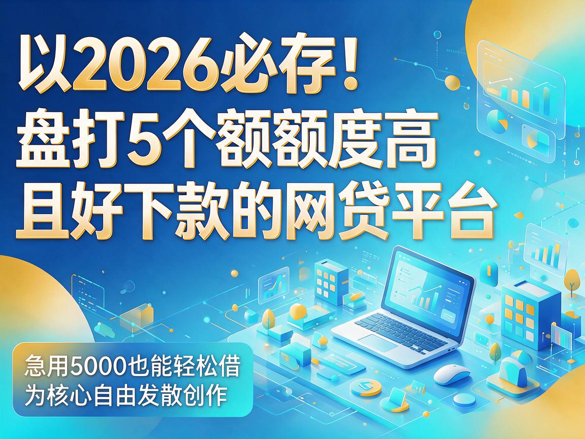 2026必存!盘点5个额度高且好下款的网贷平台,急用5000也能轻松借
