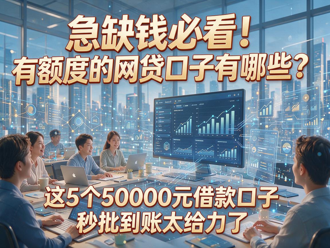 急缺钱必看!有额度的网贷口子有哪些?这5个50000元借款口子秒批到账太给力了