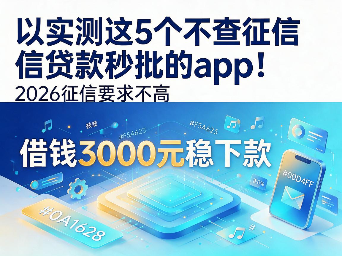 实测这5个不查征信贷款秒批的app!2026征信要求不高,借钱3000元稳下款首选