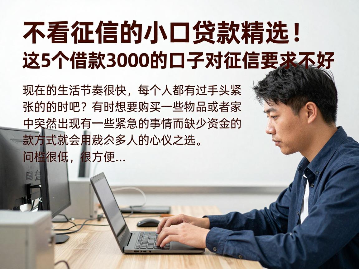 不看征信的小口贷款精选!这5个借款3000的口子对征信要求不高
