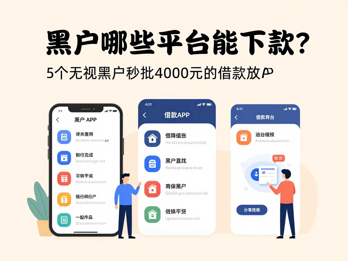 黑户哪些平台能下款？5个无视黑户秒批4000元的借款APP直接放款