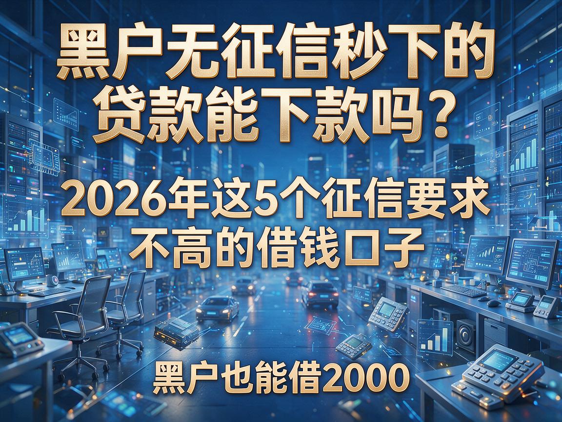 黑户无征信秒下的贷款能下款吗?2026年这5个征信要求不高的借钱口子,黑户也能借2000